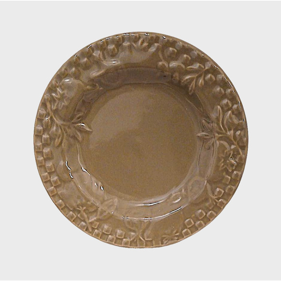 5 Home Grown Riviera Van Beer Stoneware Five 6" Cake Plate Mustard Green Vintage - Picture 1 of 11